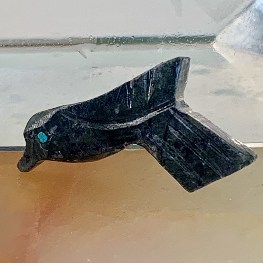Zuni Style Bird Fetish Bead Drilled Stone Native American Mini Animal Carving .9